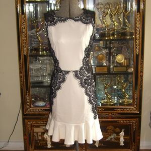 NWT ASOS TFNC BLACK LACE APPLIQUE DRESS M
